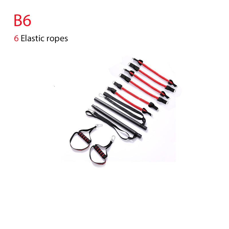 Body Workout Trainer Bar with Resistance Bands Rubber Buckles 1402797888596
