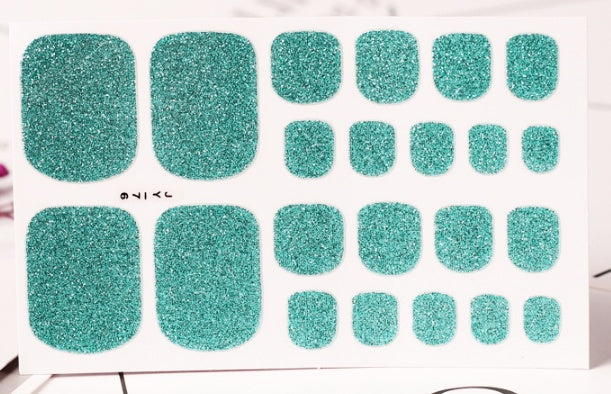 22 Nail Art Stickers Solid Color Green Onion Powder Foot Stickers - HD Wireless Product #5