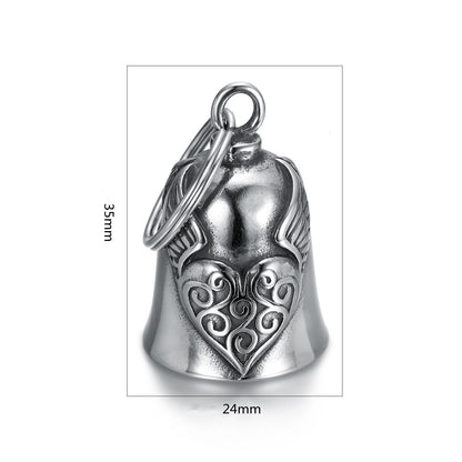 European And American Retro Biker's Style Domineering Angel Wings Love Bell Stainless Steel Bell Pendant 140564f5 e00e 4908 9