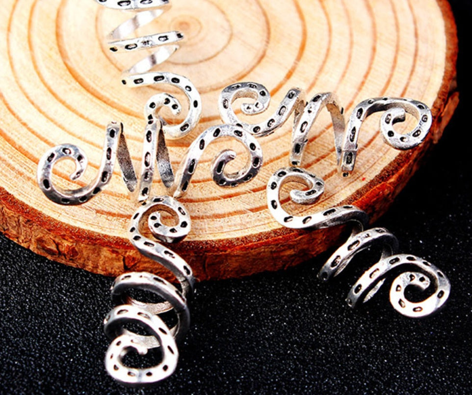 Silver Viking Spiral hair braid 14100906380345