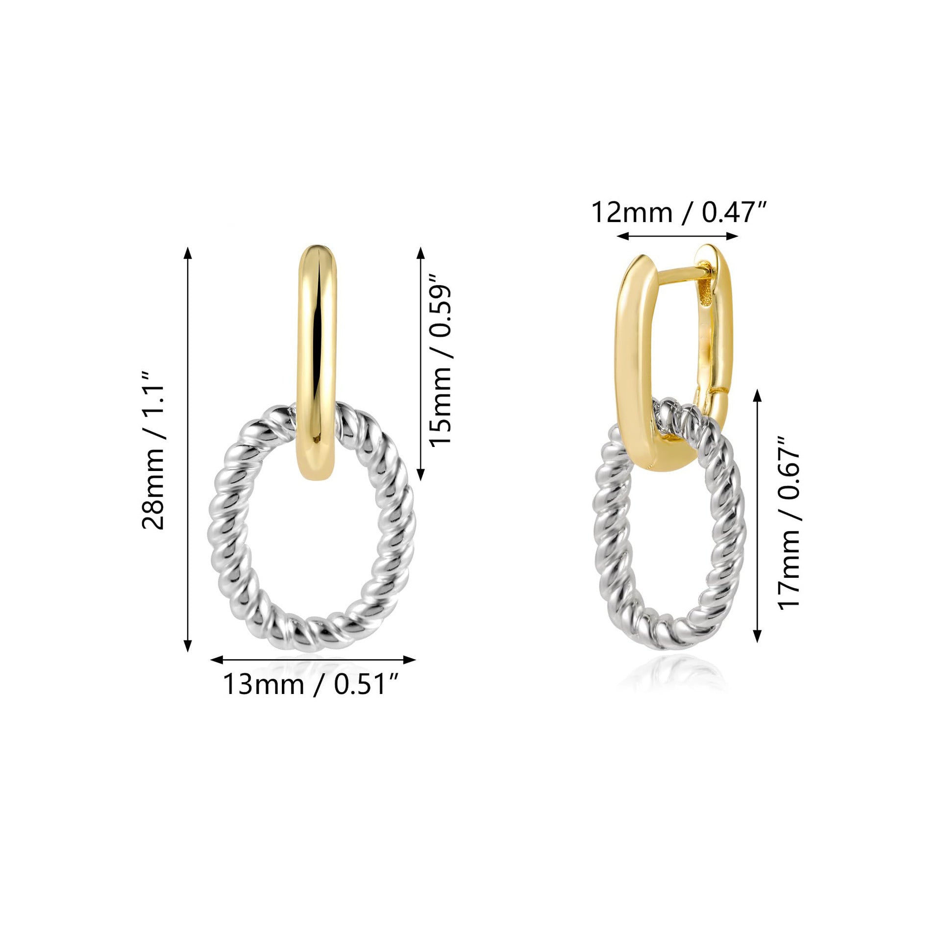 Twist Clip Two-tone Gold And Silver Ring Earrings 1413971f 0ecc 429a 999a f2eed2ebaade