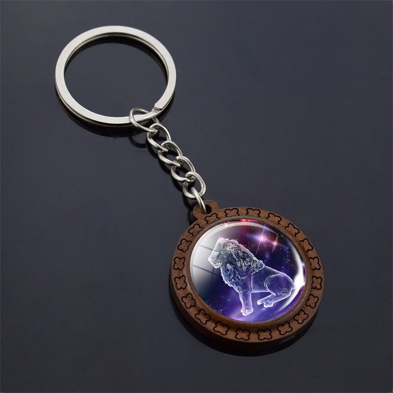 Constellation Keychain Wood Carved Time Gem Pendant 14153225 53f6 4171 a2a5 63c746380aff