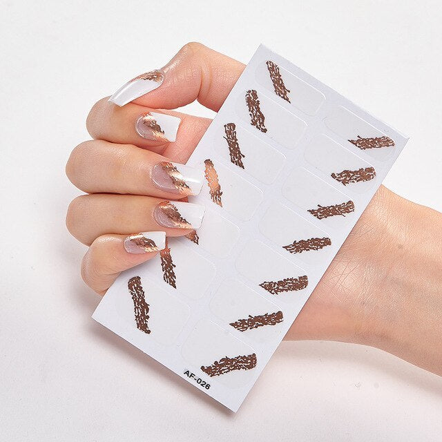 Solid Colors And Creative Nail Art Creative Women Salon Nail Decoration Fashion Nail Polish Nails Sticker Designer Nail Strip