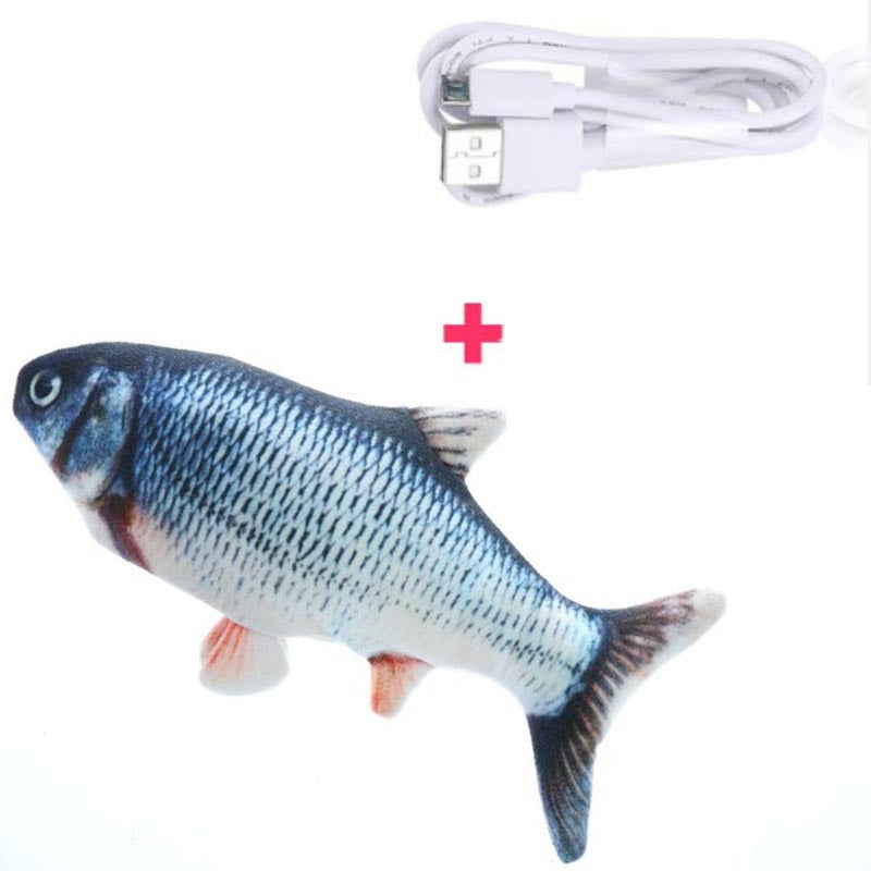 Electric Funny Cat Simulation Fish Beating Usb Jumping Cat Toy 1417202736172