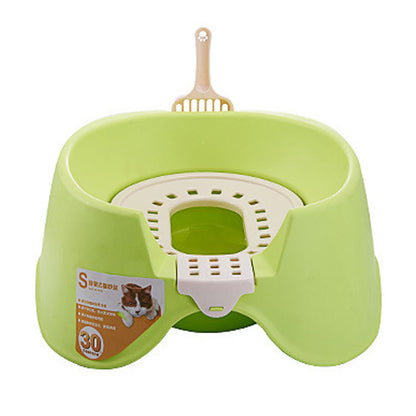 Spillproof Cat Litter Pan Semi-enclosed Oversize  Cat Toilet 141799188300