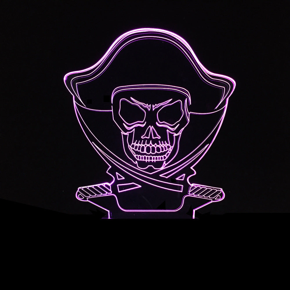 3D LED Color Night Light Changing Lamp Halloween Skull  Light Acrylic 3D Hologram Illusion Desk Lamp For Kids Gift Dropship - HD Wireless Product #3
