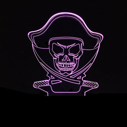 3D LED Color Night Light Changing Lamp Halloween Skull  Light Acrylic 3D Hologram Illusion Desk Lamp For Kids Gift Dropship - HD Wireless Product #3
