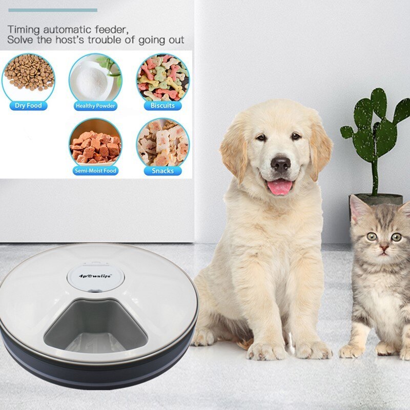Dogs Timing Six-grid Feeder Cat Quantitative Music Automatic Feeder 1420292310492