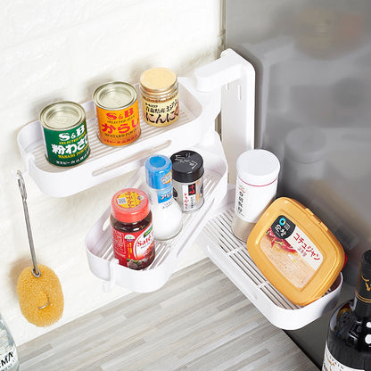 Rotating wall-mounted storage box kitchen bathroom toilet debris plastic punch-free storage finishing box 1424316948160