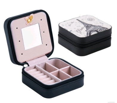 Creative travel portable jewelry box earrings earrings jewelry storage box leather small jewelry bag 1425583135851