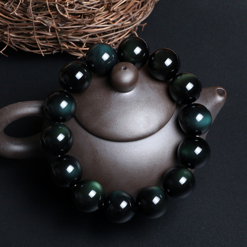 Natural obsidian bracelet 14261079604670