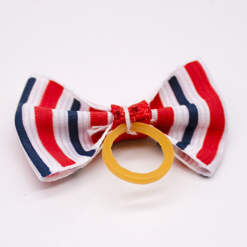 Pet Dog Cat Headdress Flower Bow Rubber Band 142c2348 2820 4555 802e 81c472def589