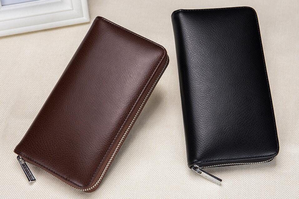 Rfid Many Departments Men Wallet Cow Genuine Leather 36 Slots Card Holder Cell Phone Pocket Male Wallets Clutch Man Long Purs