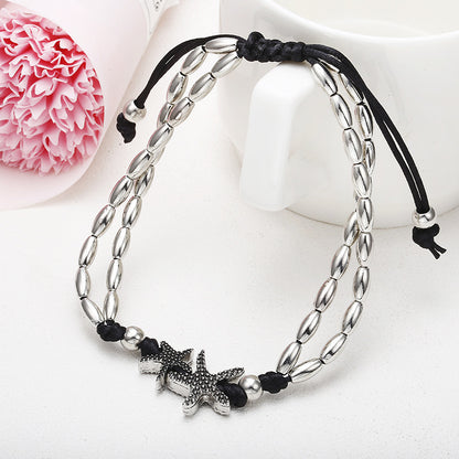 Round Starfish Yoga Pendant Anklet 14326543231109