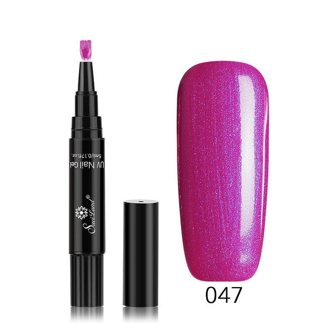 3 In 1 Gel Nail Varnish Pen Glitter One Step Nail Art Gel Polish Hybrid - HD Wireless Product #54