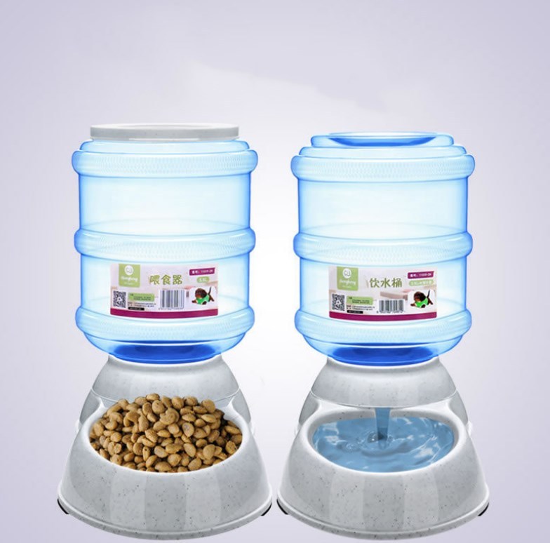 Cats Dogs Automatic Pet Feeder Drinking Water Fountains Large Capacity Plastic Pets Dog Food Bowl Water Dispenser 14360775261
