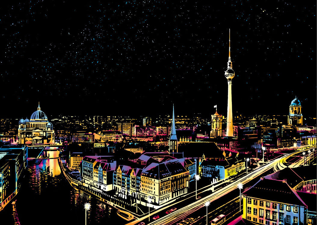 City night scratch painting 1436790016044