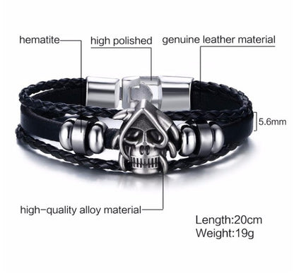 Alloy lucky figure 8 leather bracelet 1441820444460