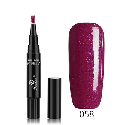 3 In 1 Gel Nail Varnish Pen Glitter One Step Nail Art Gel Polish Hybrid - HD Wireless Product #32