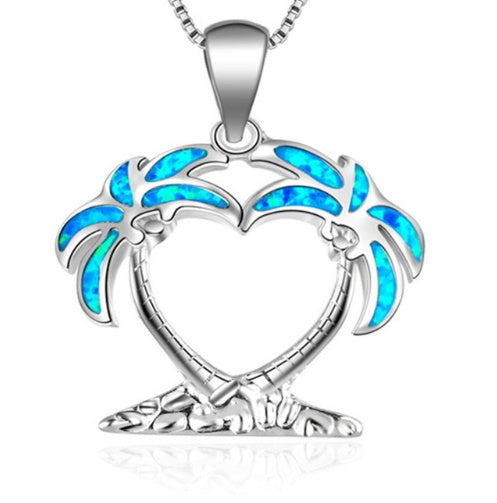 Fashion silver filled blue opal sea turtle pendant necklace for women female Animal wedding ocean beach jewelry gift 14436137