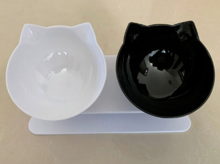 New Inclined Food Cat Ear Oblique Mouth Transparent Single Pet Bowl 1444260966892