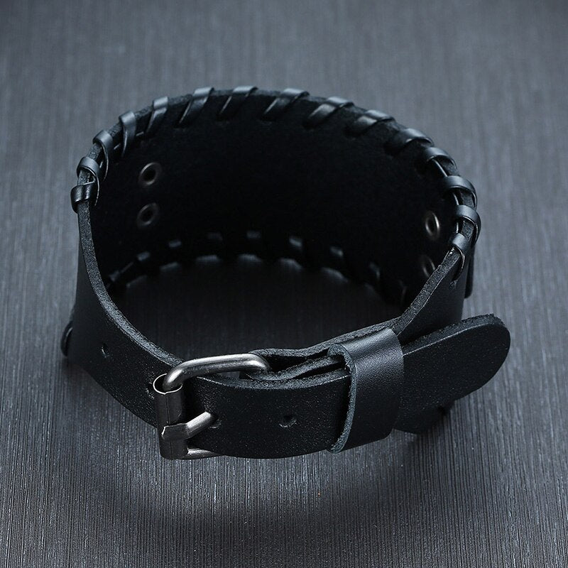 Men's wide leather bracelet 1444276598160