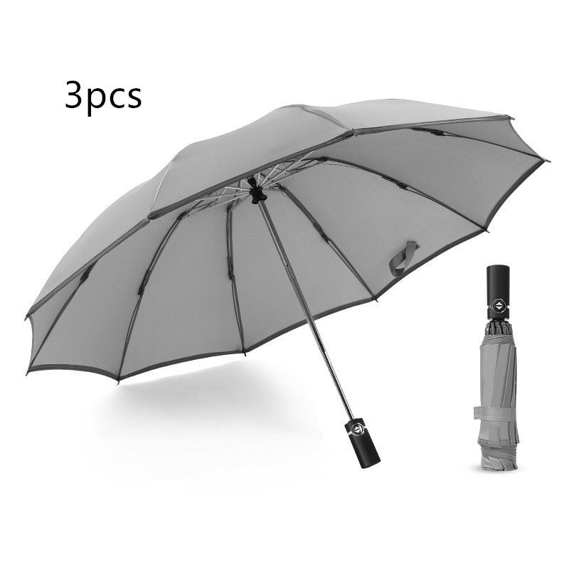 Inverted Umbrella Travel Portable Windproof Folding Umbrella,10Ribs Auto  Close Umbrella,Reflective Stripes For Night Safety 