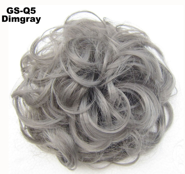 Europe, Japan, and South Korea popular hair bun fluffy natural drawstring curly hair ball head hair ring hair set female hair