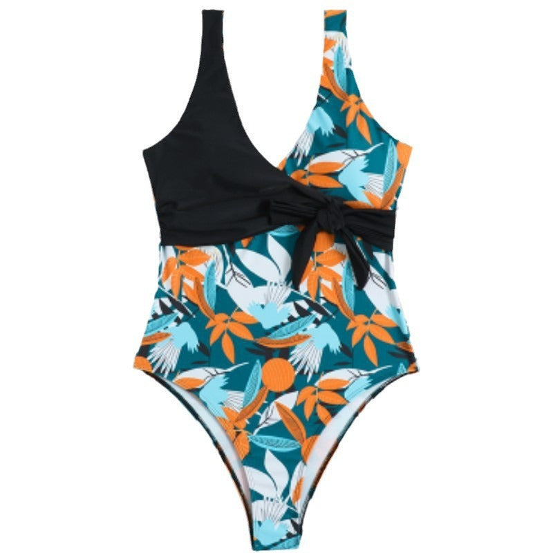 Women's High Waist Polyester Printed One-piece Bikini 14480502 54ad 434f 98e6 926e2d14209f