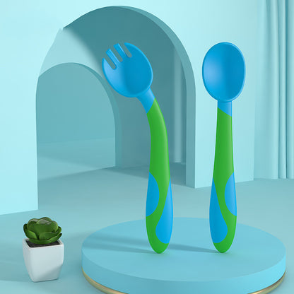 Baby Training Fork Spoon Twist Spoon Children's Tableware Set 144b43af d0ed 4882 a2d2 682f6a9a5c12