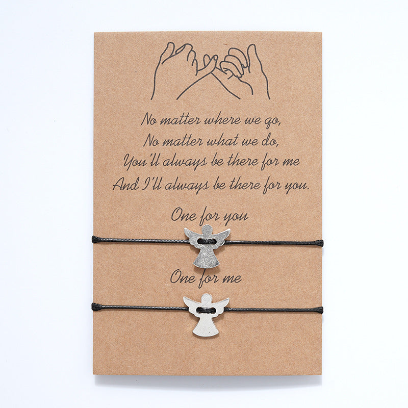 Alloy angel adjustable braided bracelet 145023267133