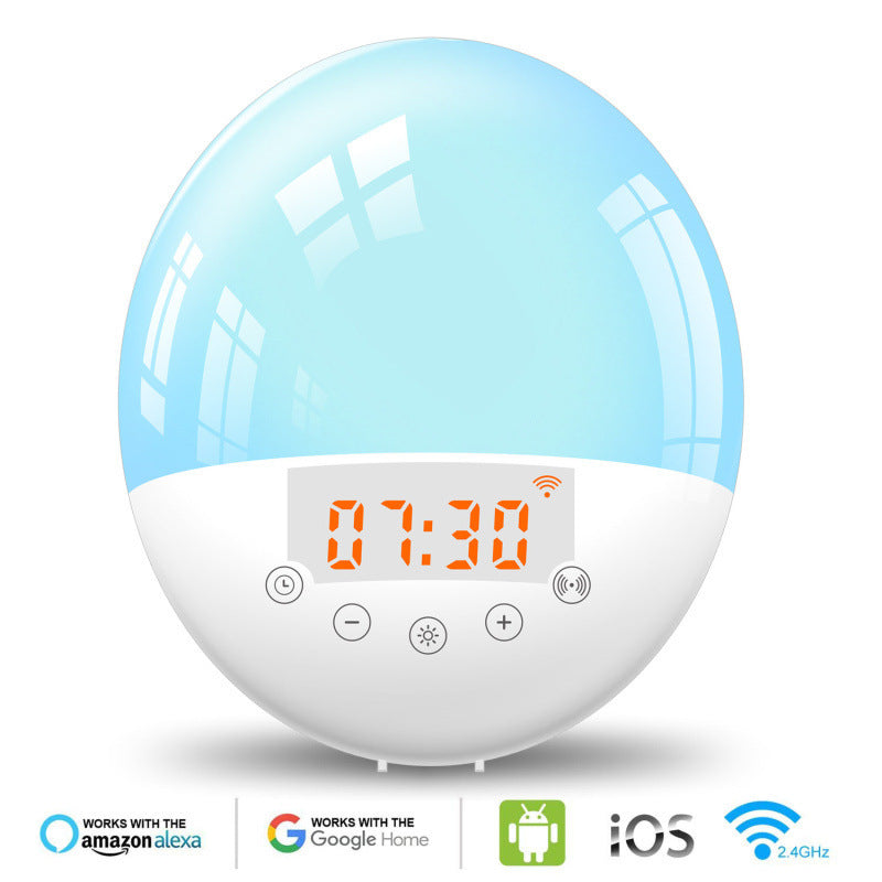 WiFi Voice Control Intelligent Alarm Clock, Sunrise Natural Wake-up Light 1450751854146
