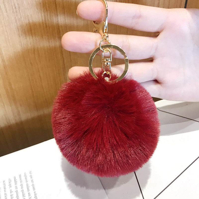 Imitated lazy rabbit fur ball car keychain pendant 1453710843715