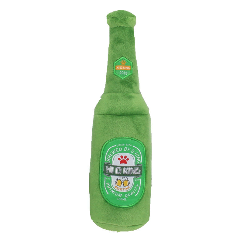 Pet Sound Dog Simulation Beer Bottle Plush Toy 14618747536 385718558