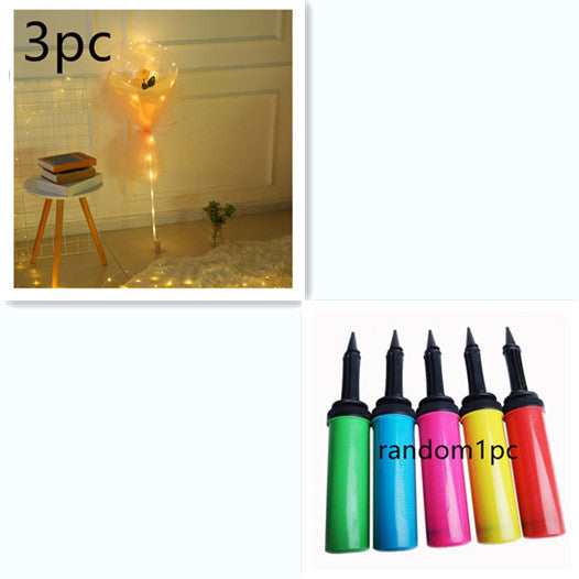 LED Luminous Balloon Rose Bouquet Transparent Bobo Ball Rose 1462129935466