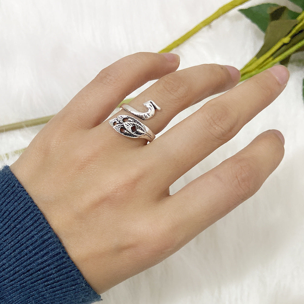 Hip-hop Personality Vintage Peacock Ring 14641ba9 0a1c 4e8e 9f00 fe8fc863eae4