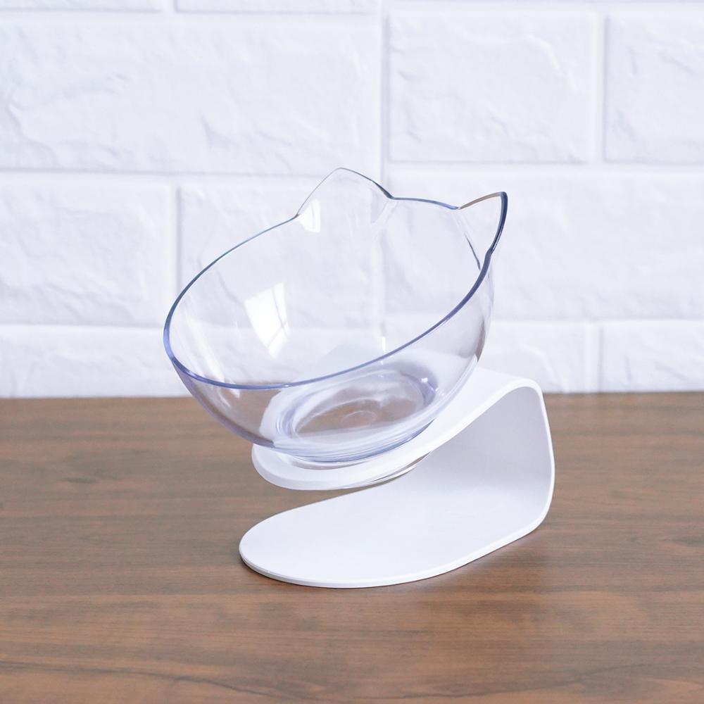 New Inclined Food Cat Ear Oblique Mouth Transparent Single Pet Bowl 1464932841264