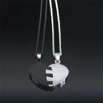 Couples Stainless Steel Love Necklace Splicing Simple 14656ea3 1675 474c 9f25 79033127526d