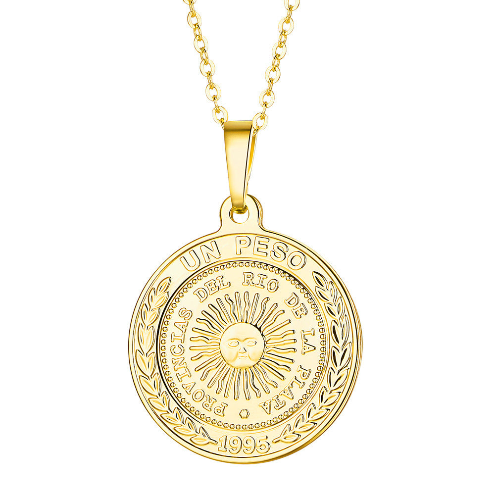 European And American Ins Style Women's Copper Round Retro Necklace 146728df c964 44ab bf20 b1efb48e030b