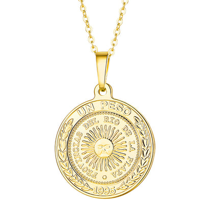 European And American Ins Style Women's Copper Round Retro Necklace 146728df c964 44ab bf20 b1efb48e030b