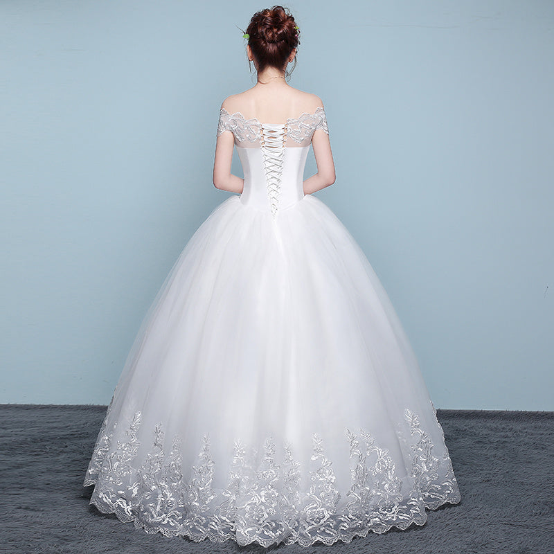 Qidi wedding dress shoulder wedding dress 1469605797602