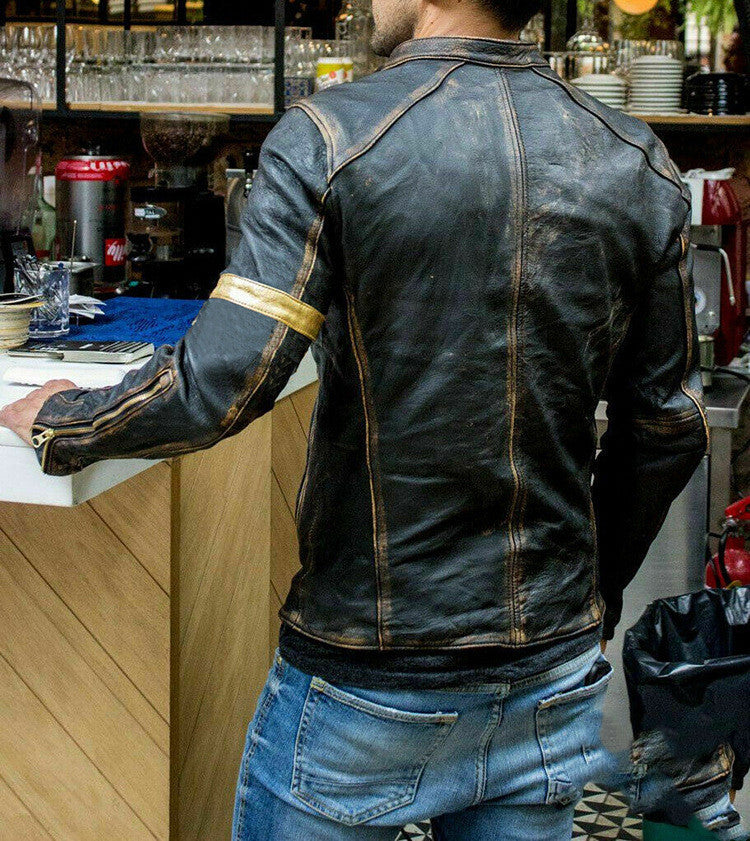 Motorcycle Leather Jacket For Men 1469701772327
