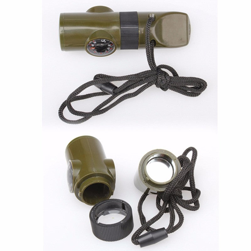 Off-the-shelf seven-in-one whistle multi-function compass survival whistle outdoor products 1469887141632