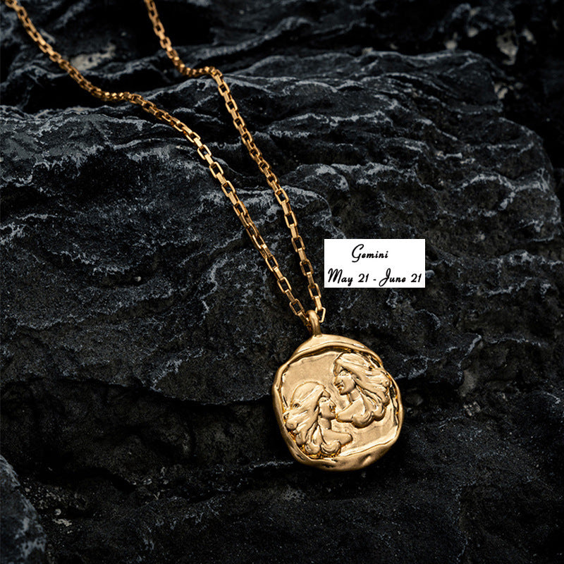 Vacuum Plating 18k Titanium Zodiac Oval Pendant Necklace 146e3bb8 74be 4f5f acb8 d7c254d86e84