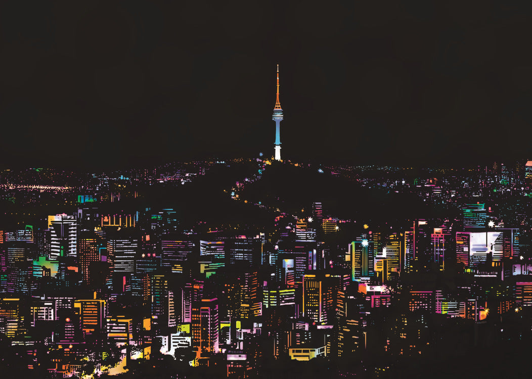 City night scratch painting 1471177822233