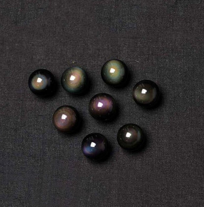 Natural Obsidian Rainbow Eye Transfer Good Luck Bead Pendant Necklace Polyester Rope Chain Necklace Jewelry For Woman 1477263