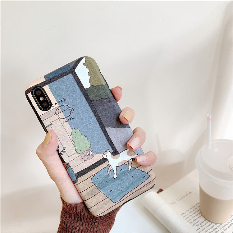 Embossed Cat Net Red Cartoon Mobile Phone Case 1479958067082