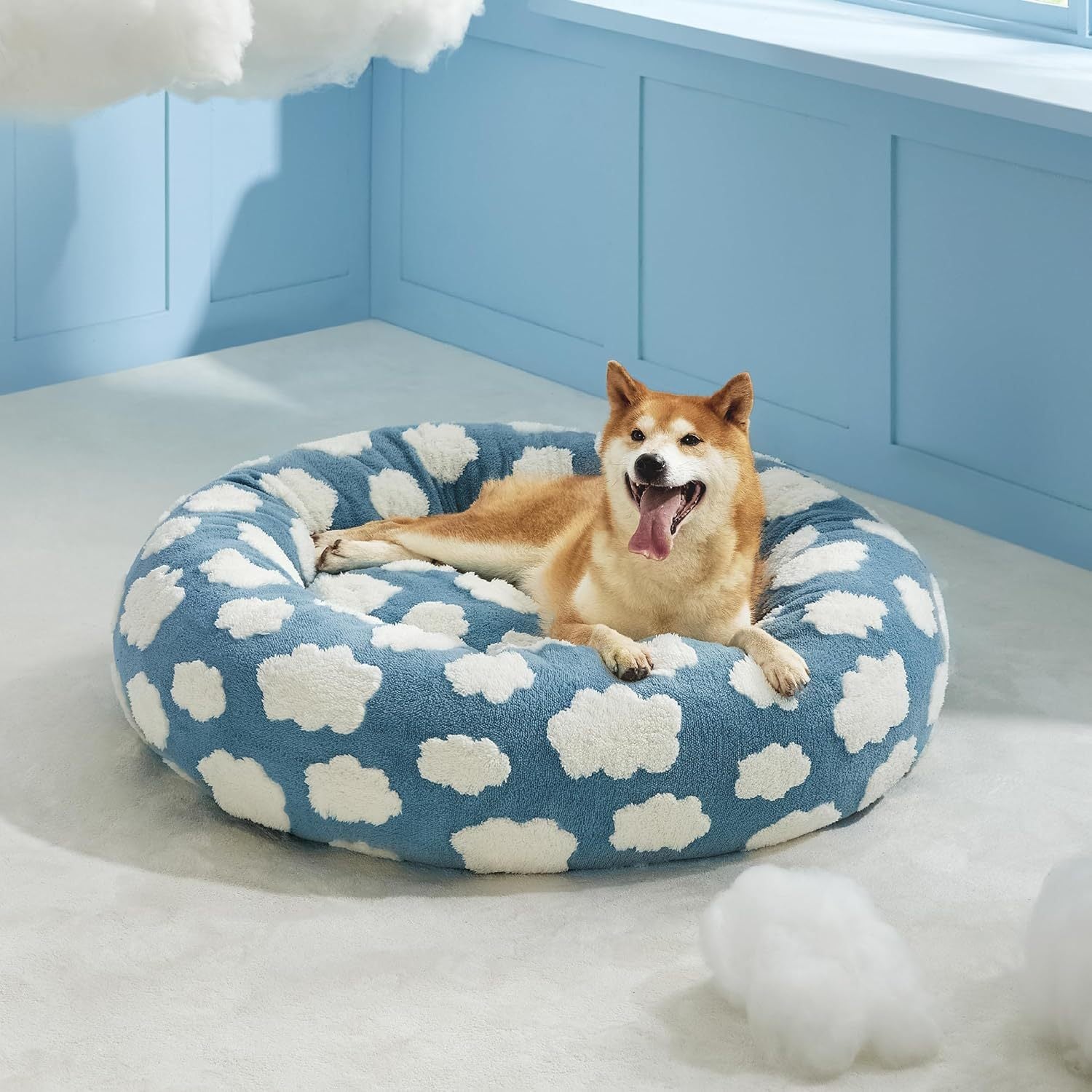 Lesure Cat Beds For Indoor Cats - Round Cat Bed Donut Small Dog Bed Calming Pet Beds, Cute Modern Beds With Jacquard Shaggy P
