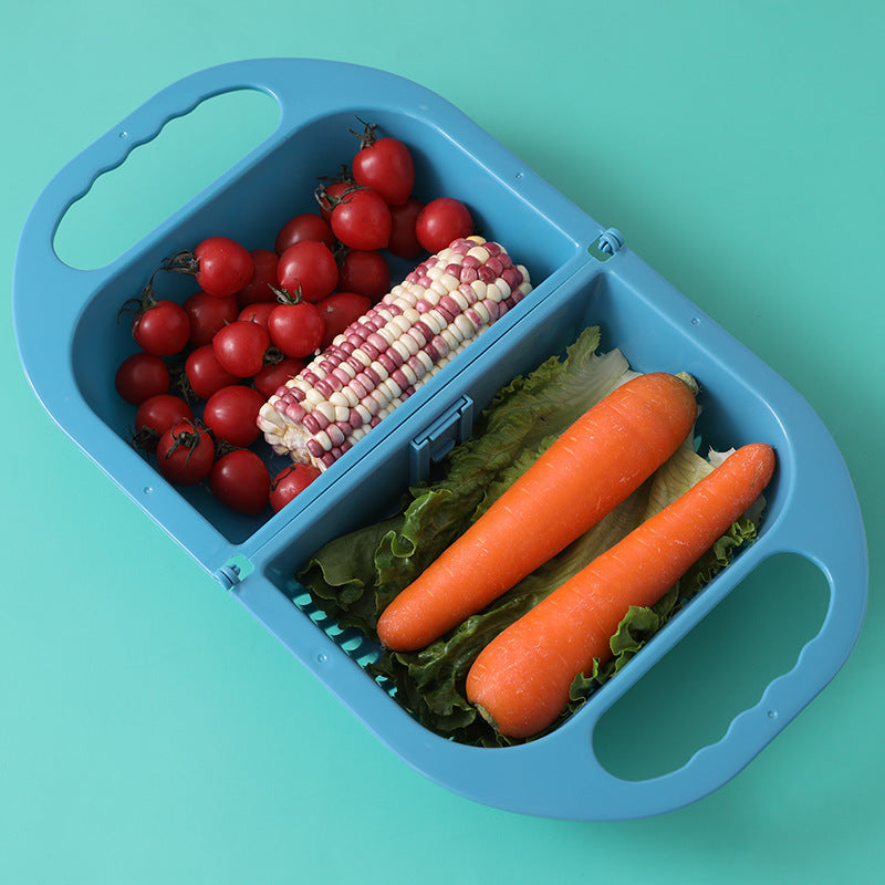 Folding Drain Basket Leaking Fruit Box Vegetable Container Drain Rack Sink with Handle Storage Baskets 1480281821300