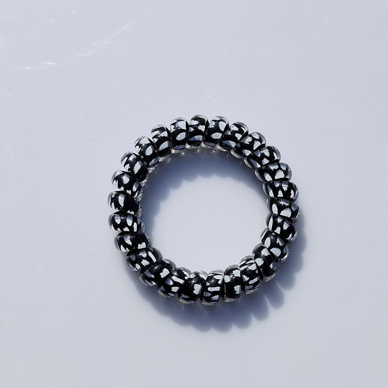 Telephone Line Translucent Jelly Frosted Leopard Print Headband Rubber Band Simple And Seamless Headdress For Hair Ties 1480a